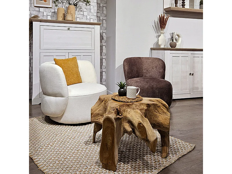 Table basse 68 x 70 cm en racine de teck naturel - GEPPETTO