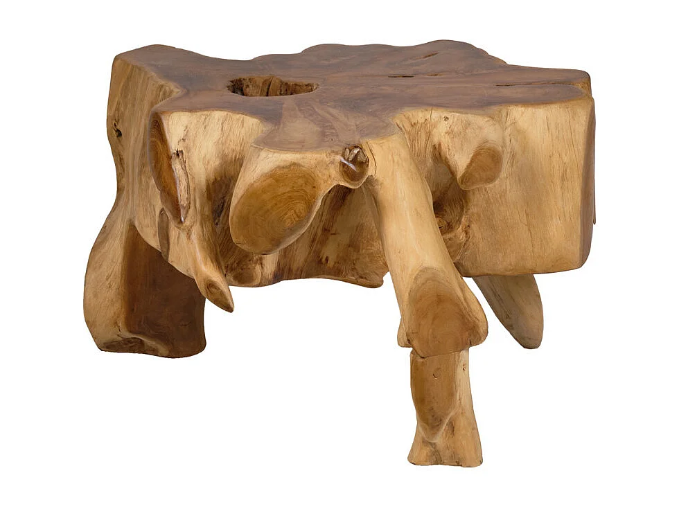Table basse 68 x 70 cm en racine de teck naturel - GEPPETTO