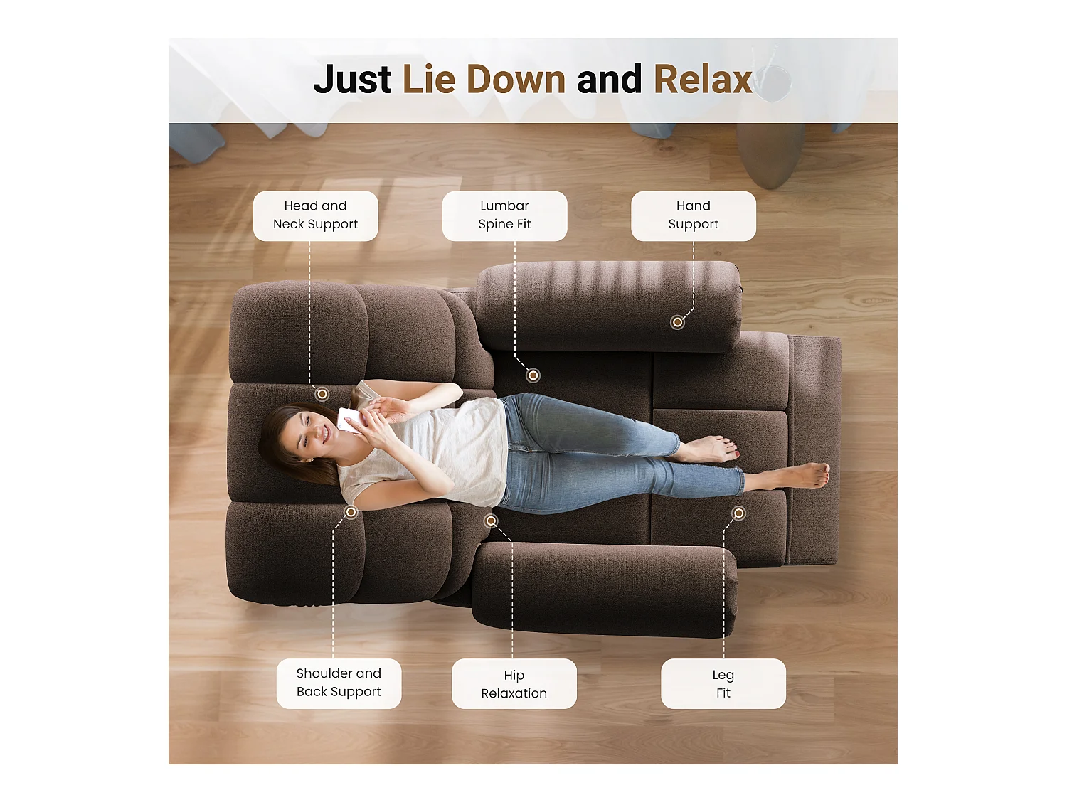 Relaxfauteuil Elektrische teddyfluwelen fauteuil, verstelbare vrijetijdsfauteuil met USB, antistatisch met voetsteun - 96x97x104cm bruin