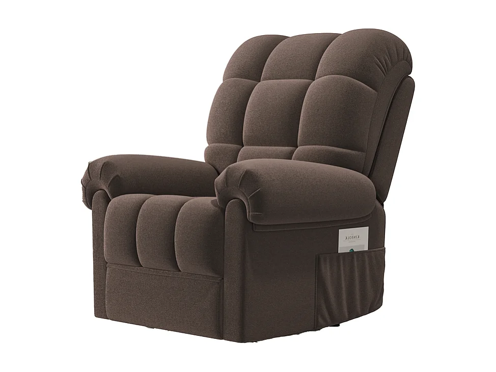 Fauteuil Relax Fauteuil électrique en Velours Teddy,Fauteuil à loisirs Réglable avec USB,Anti-statique avec Repose Pieds - 96x97x104cm Marron