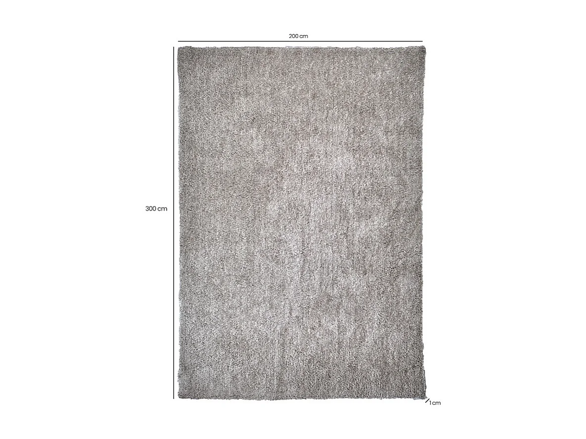 Tapis 200 x 300 cm shaggy à poils courts doux gris clair – COSMOS