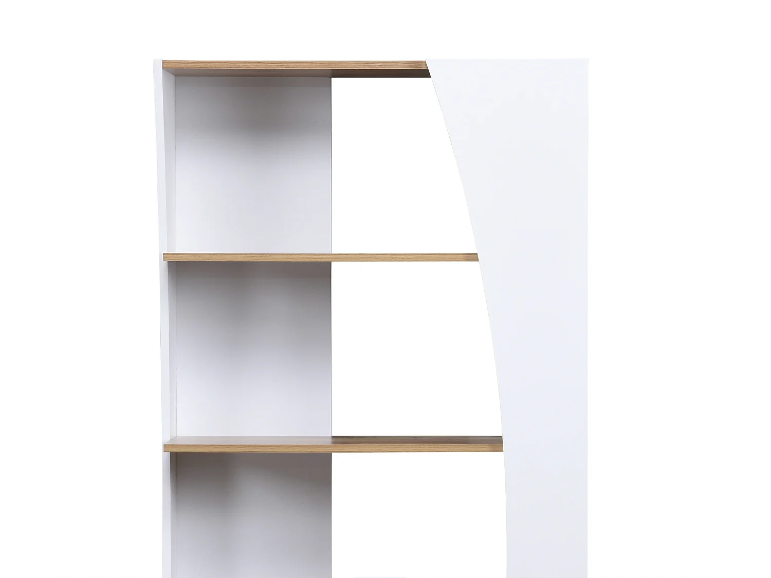 Bibliothèque avec 5 étagères - Blanc et Naturel - JILORA