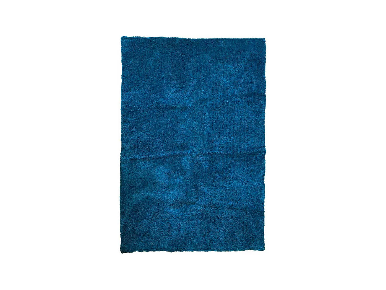 Tapis 200 x 300 cm shaggy à poils courts doux bleu canard – COSMOS