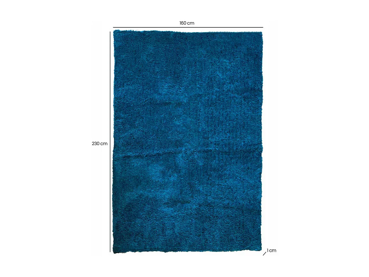 Tapis 160 x 230 cm shaggy à poils courts bleu canard – COSMOS