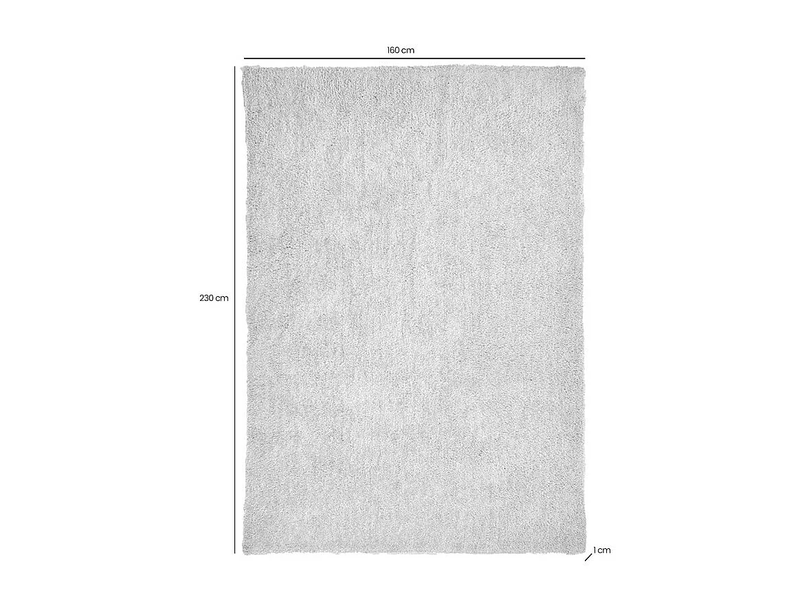 Tapis 160 x 230 cm shaggy à poils courts doux blanc – COSMOS