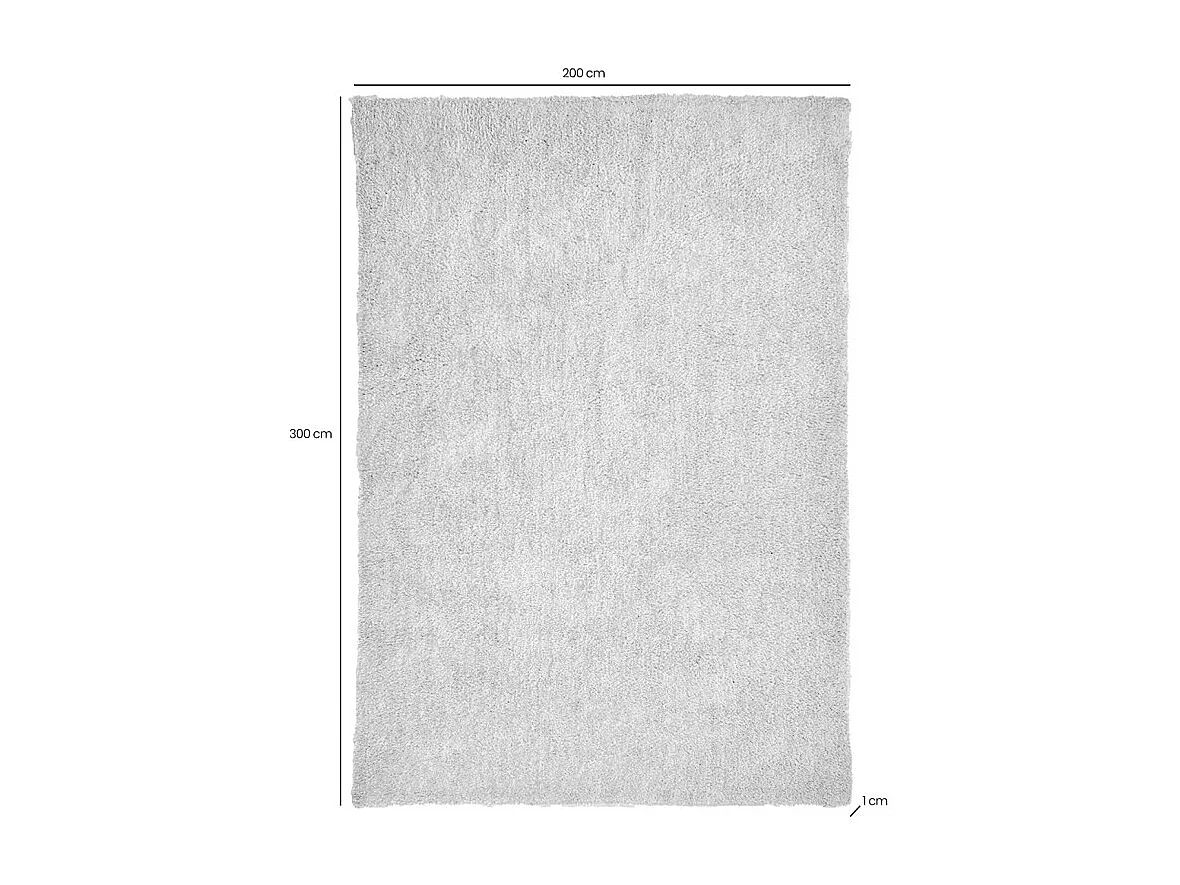 Tapis 200 x 300 cm shaggy à poils courts en tissu doux blanc – COSMOS