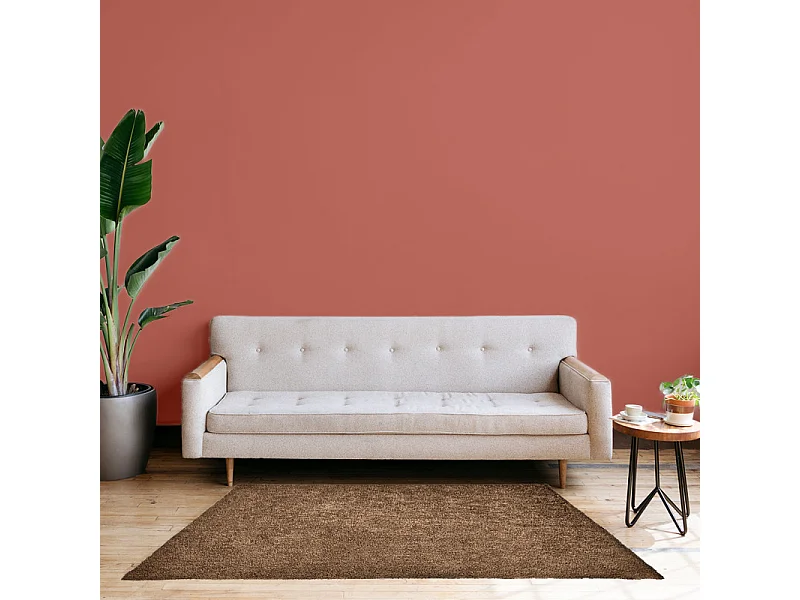 Tapis 160 x 230 cm shaggy à poils courts doux marron – COSMOS