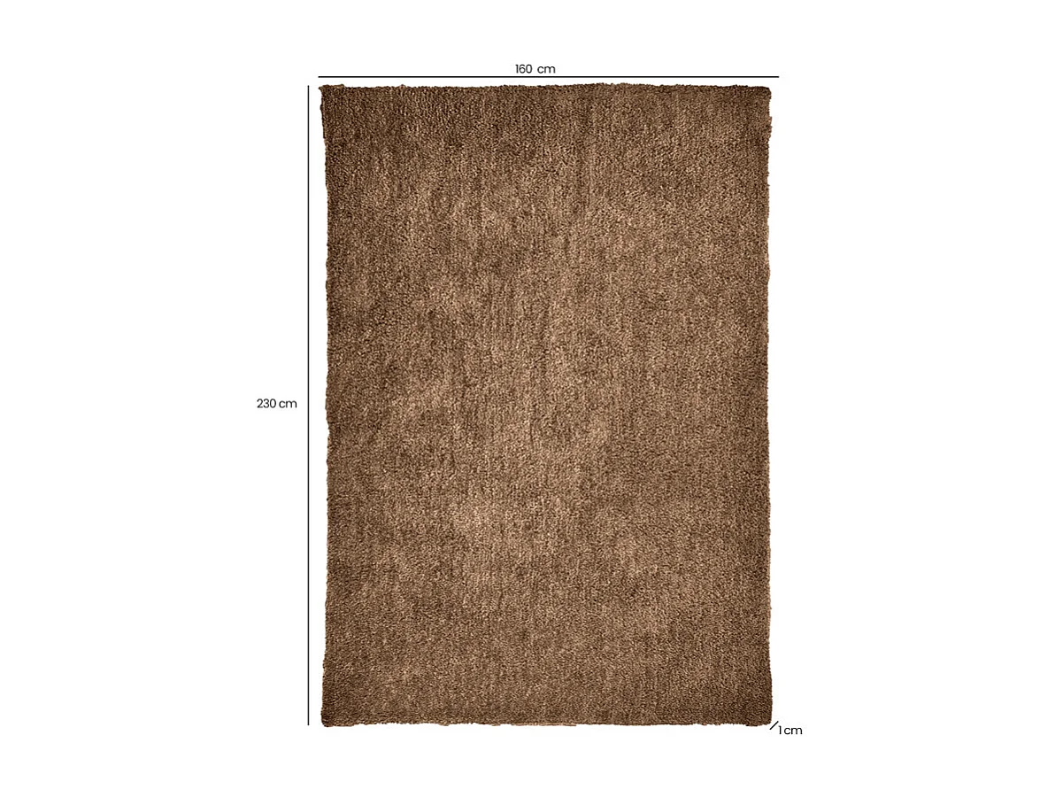 Tapis 160 x 230 cm shaggy à poils courts doux marron – COSMOS