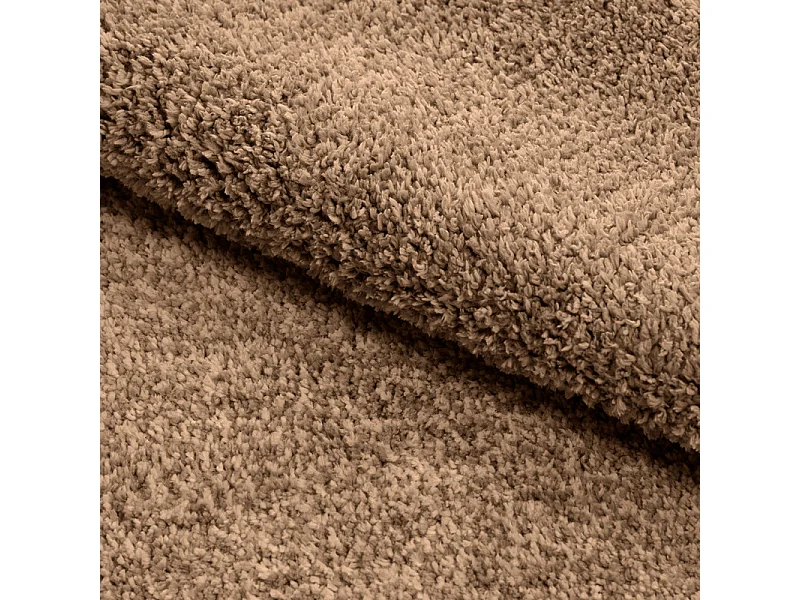 Tapis 160 x 230 cm shaggy à poils courts doux marron – COSMOS