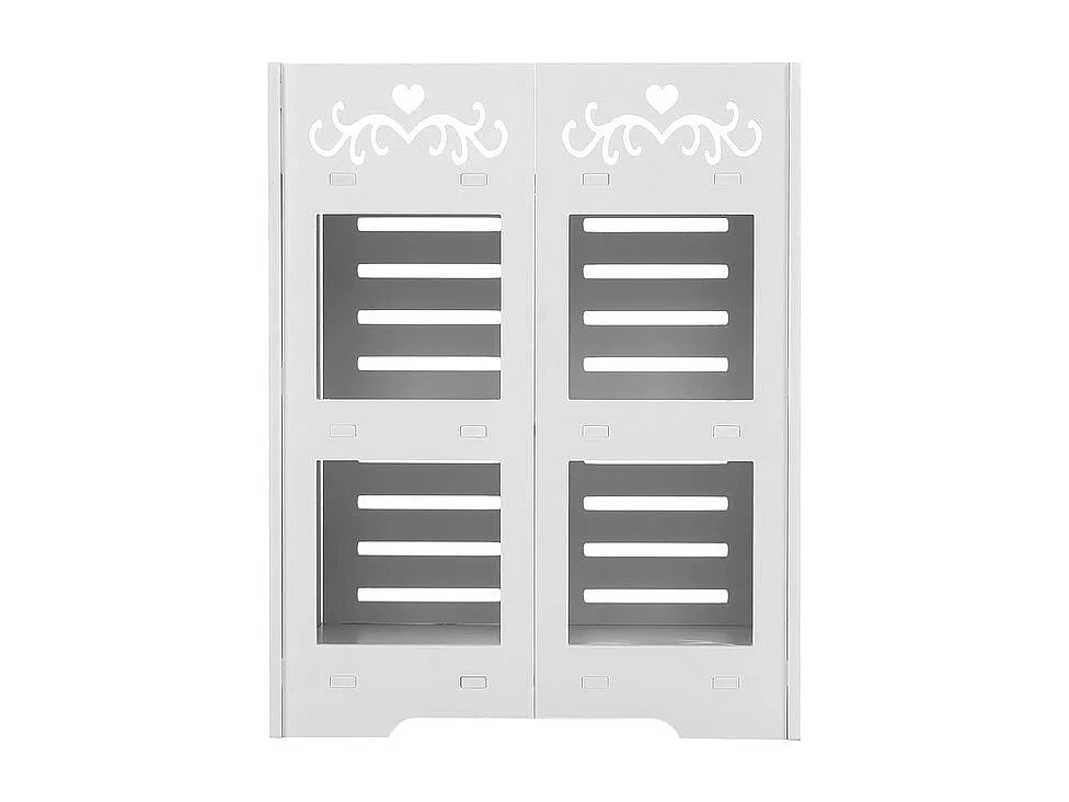 Meuble à Chaussures 5 Étagères,Armoire à chaussures d'entrée 2 portes,Conception de motif découpé,40x31x90cm,Blanc