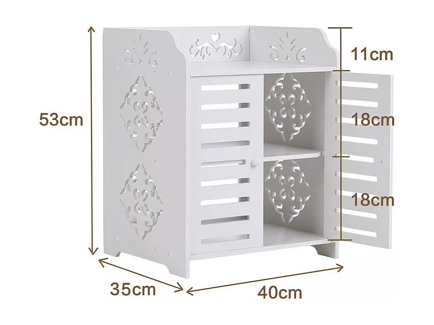 Meuble à Chaussures 5 Étagères,Armoire à chaussures d'entrée 2 portes,Conception de motif découpé,40x31x90cm,Blanc
