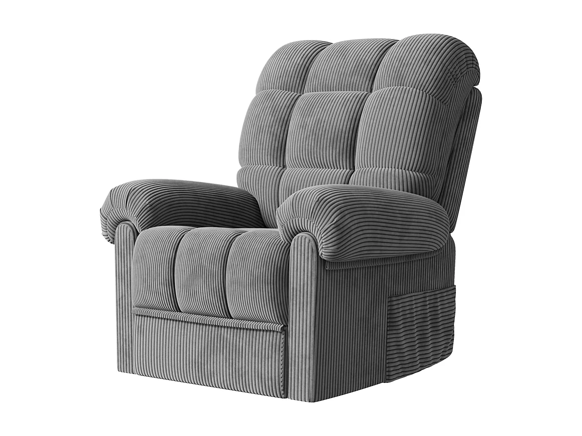Relax fauteuil Elektrische corduroy fauteuil, verstelbare vrijetijdsfauteuil met USB, verstelbare rugleuning, antistatisch met voetsteun - 96x97x104cm grijs