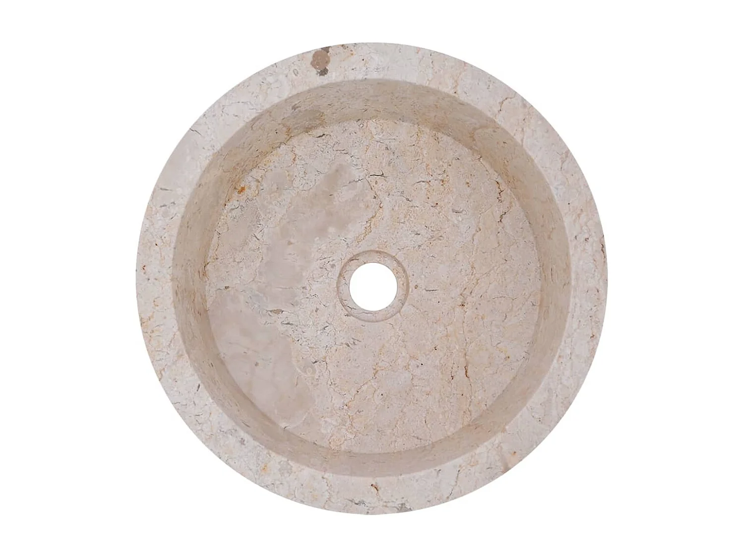 Fiera  Lavandino Crema Ø40x15 cm in Marmo