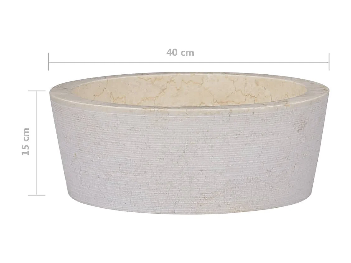 Fiera  Waschbecken Creme Ø40x15 cm Marmor