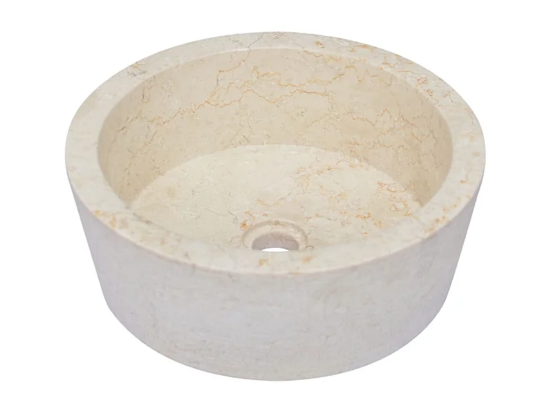 Fiera  Waschbecken Creme Ø40x15 cm Marmor