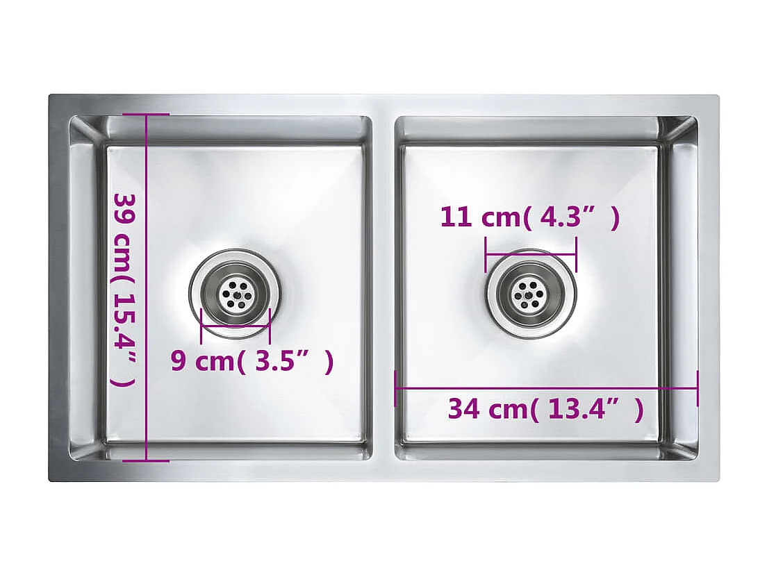 Hicksville  Gootsteen handgemaakt roestvrij staal