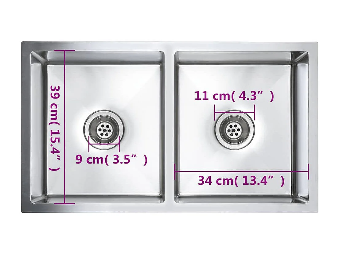 Hicksville  Handgefertigte Küchenspüle Edelstahl