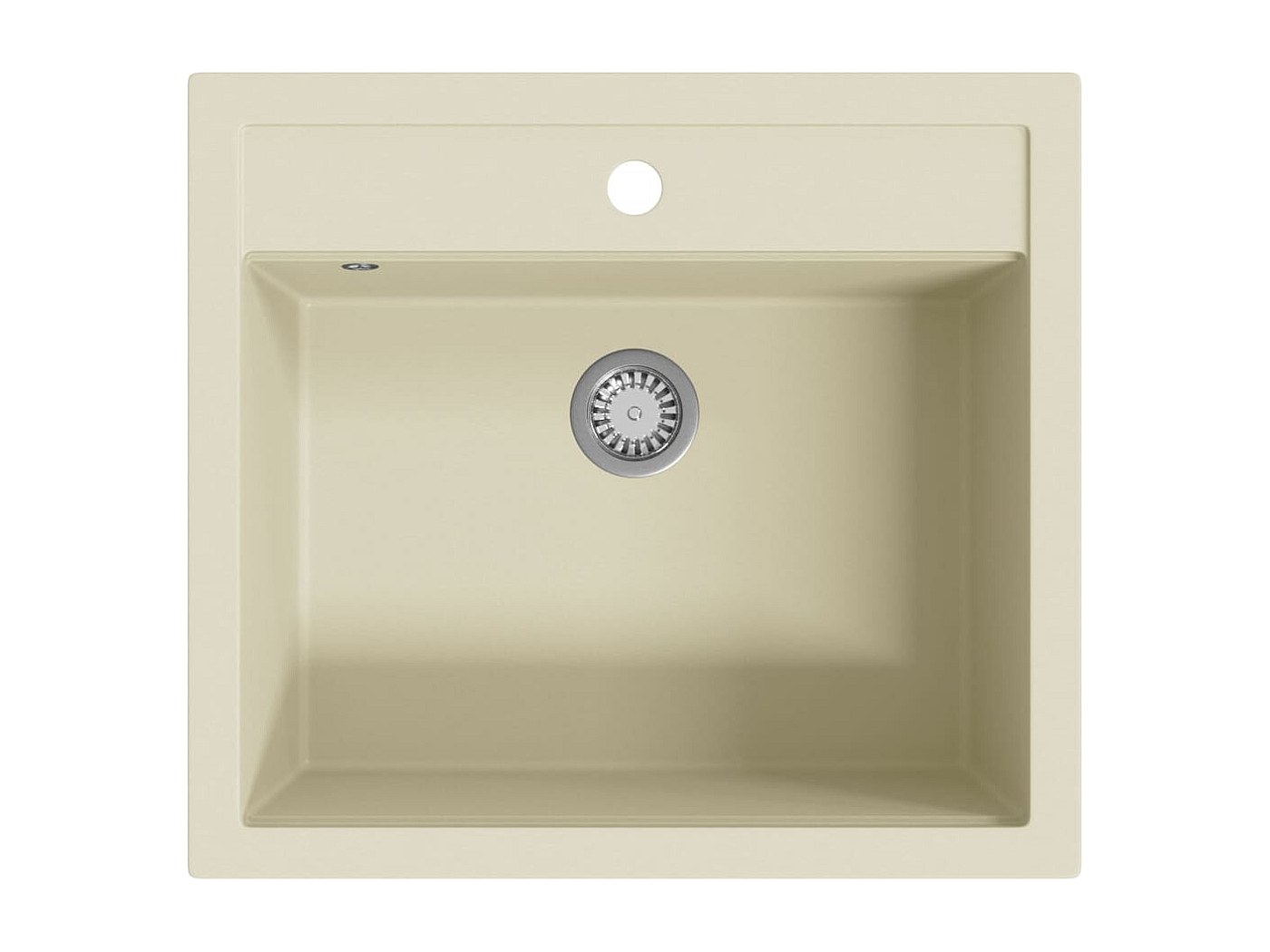 GRANITAN Granieten aanrecht Milos 45 x 42 cm, graniet gootsteen elegante gootsteen set met handmatige sifon, duurzame granieten spoelbak - kleur beige