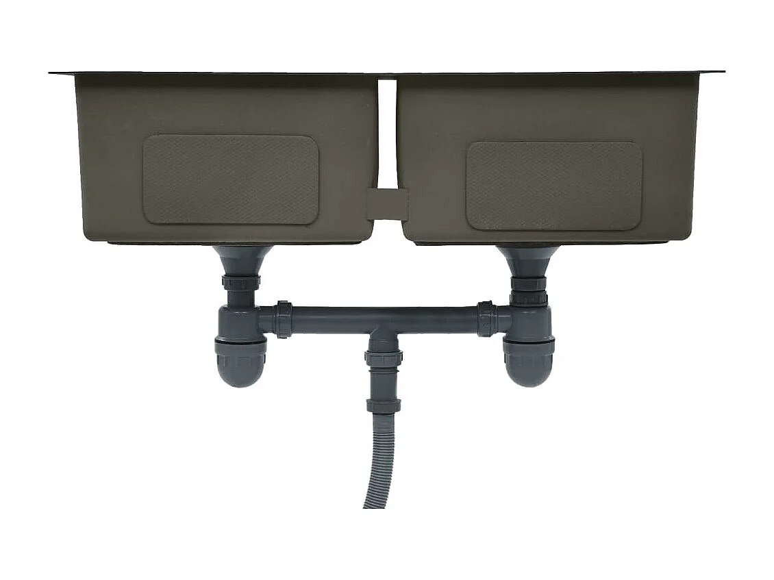 Hicksville  Handgefertigte Küchenspüle Schwarz Edelstahl