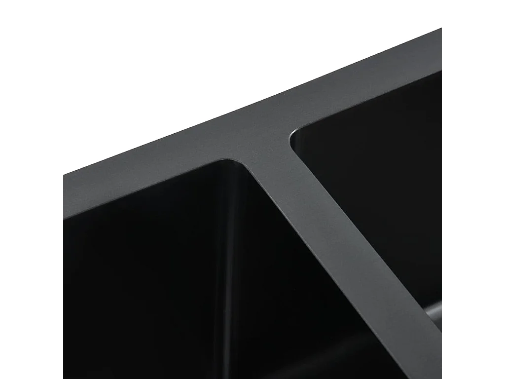 Hicksville  Handgefertigte Küchenspüle Schwarz Edelstahl