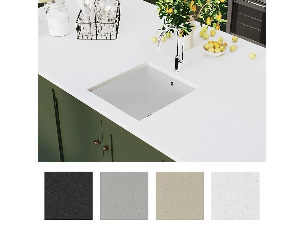 Catherine  Évier de cuisine Granit Seul lavabo Blanc