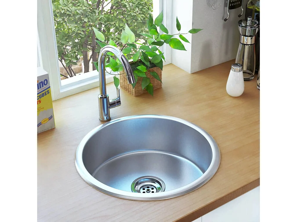 Helene Marie  Einbauspüle mit Sieb und Siphon Edelstahl