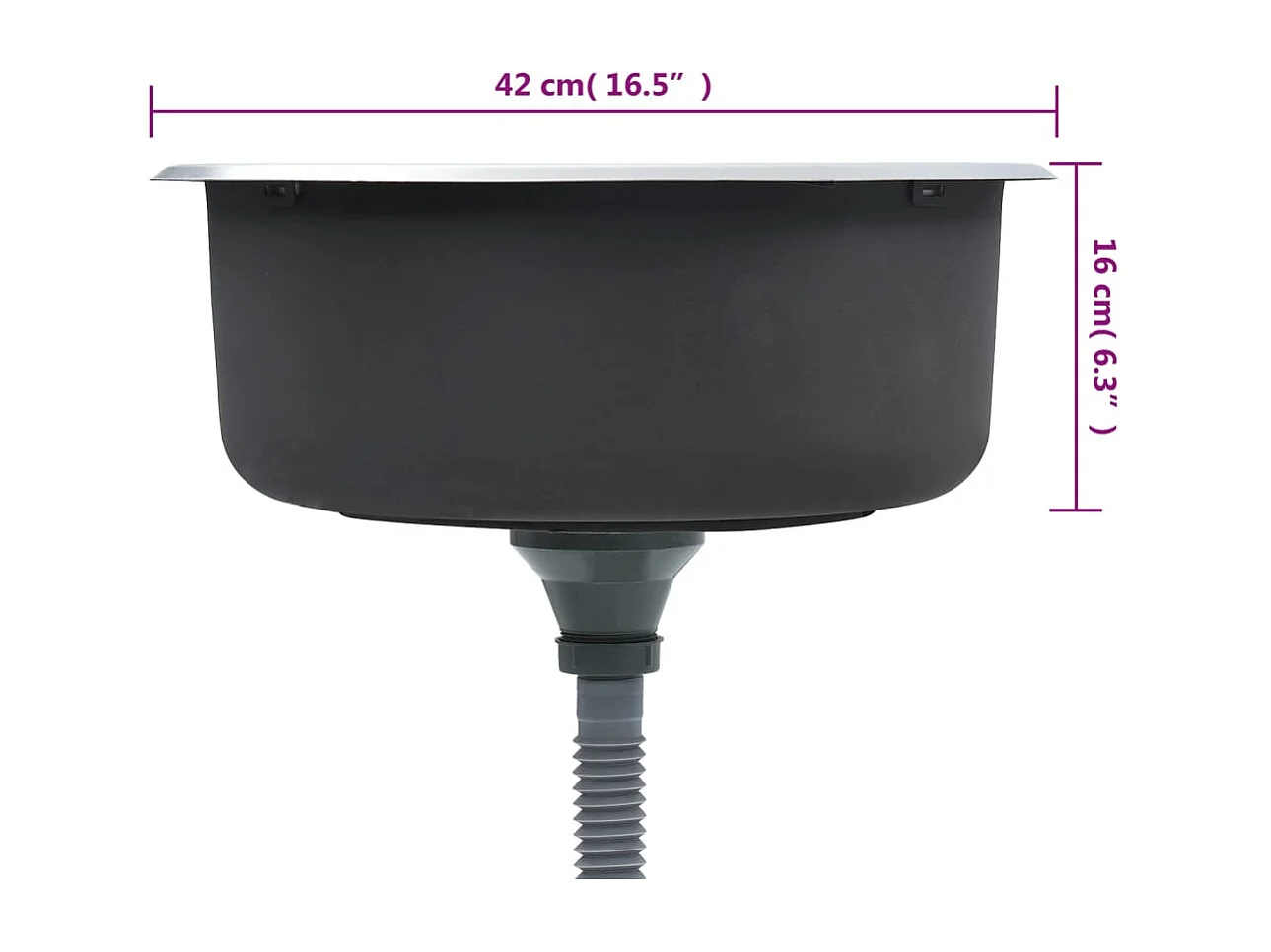 Helene Marie  Einbauspüle mit Sieb und Siphon Edelstahl