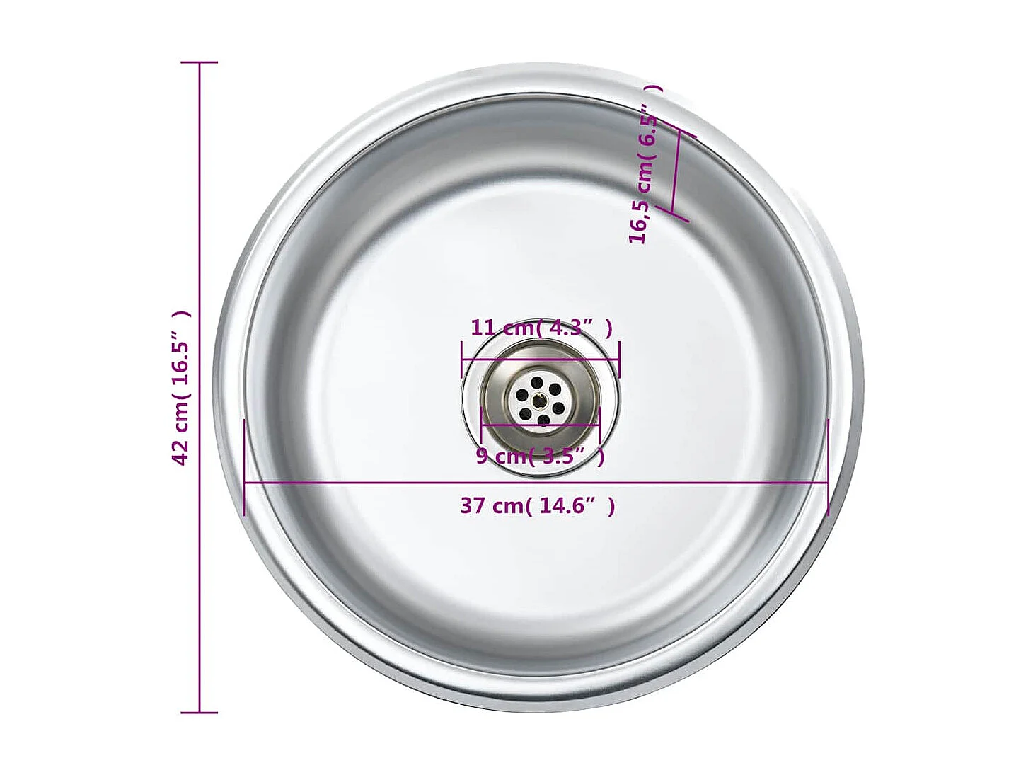 Helene Marie  Einbauspüle mit Sieb und Siphon Edelstahl