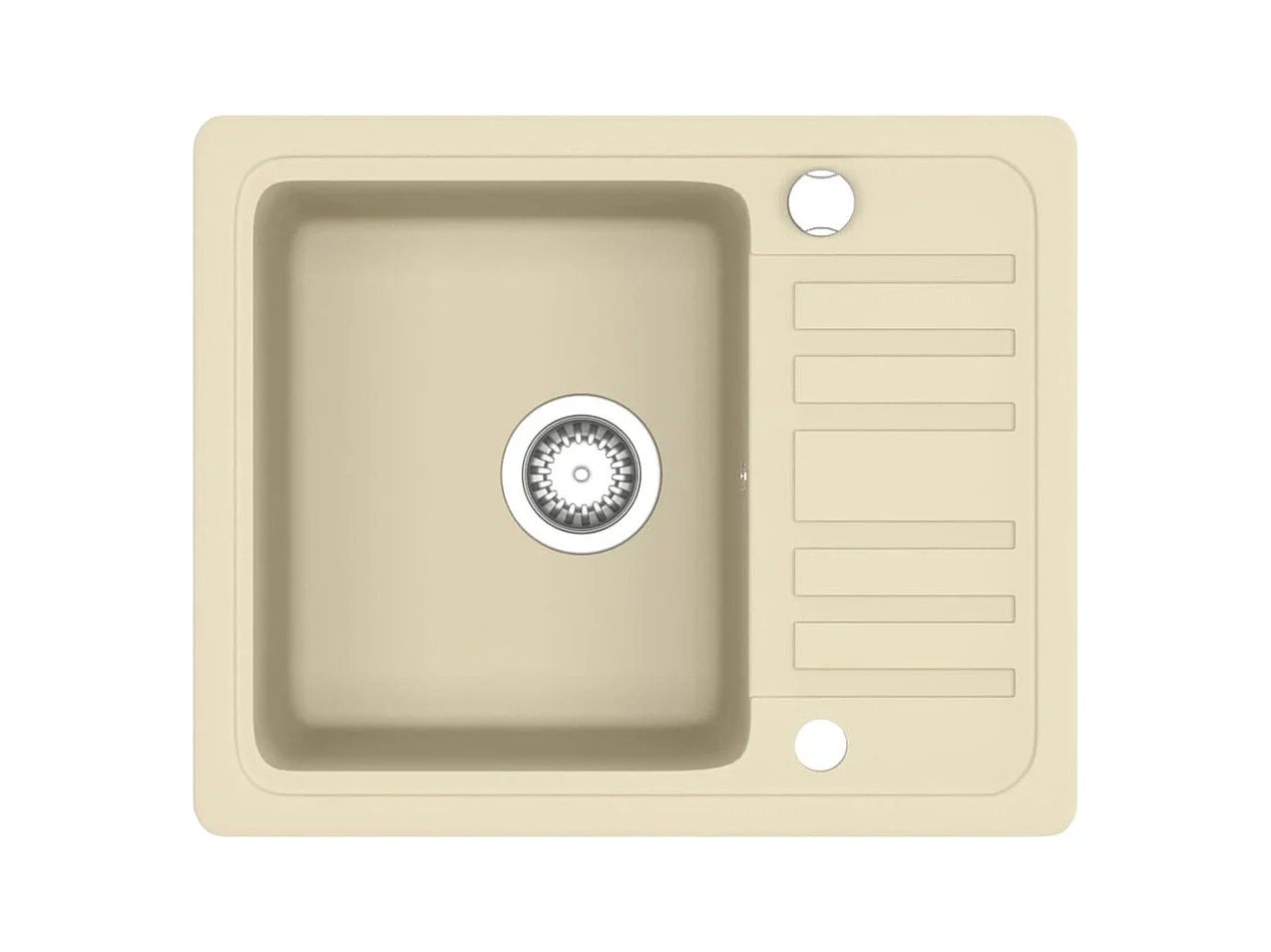 Oksbøl  Fregadero de cocina de granito con un seno beige