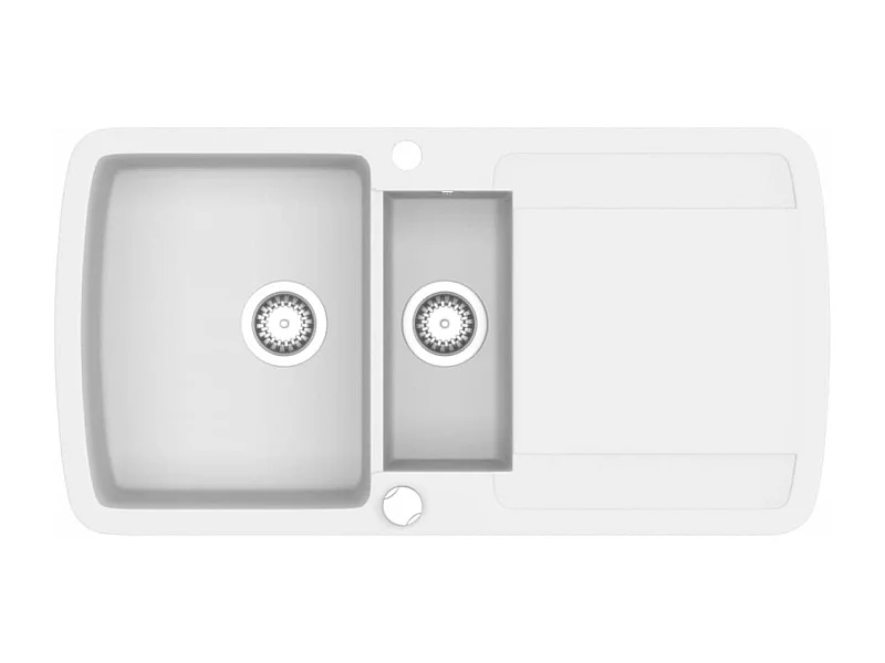 Delgany  Gootsteen dubbele bakken graniet wit