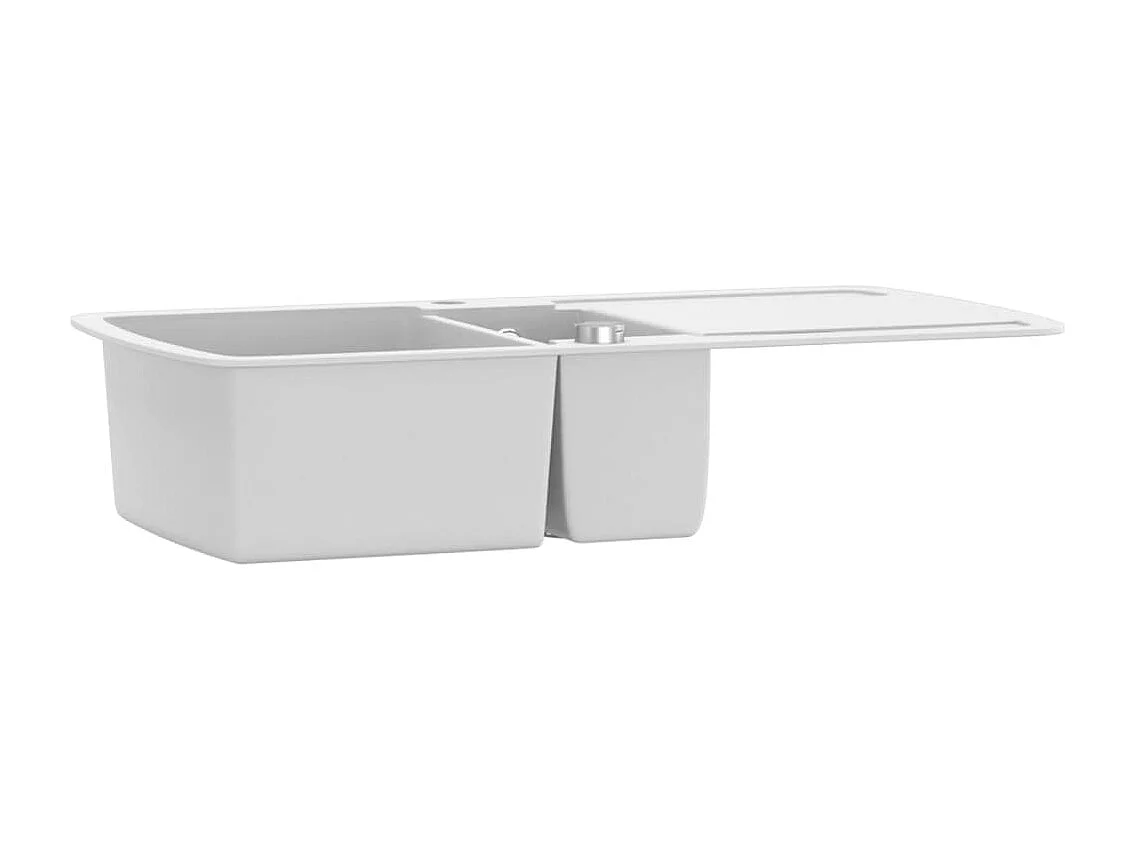 Delgany  Évier de cuisine Granit Double lavabo Blanc