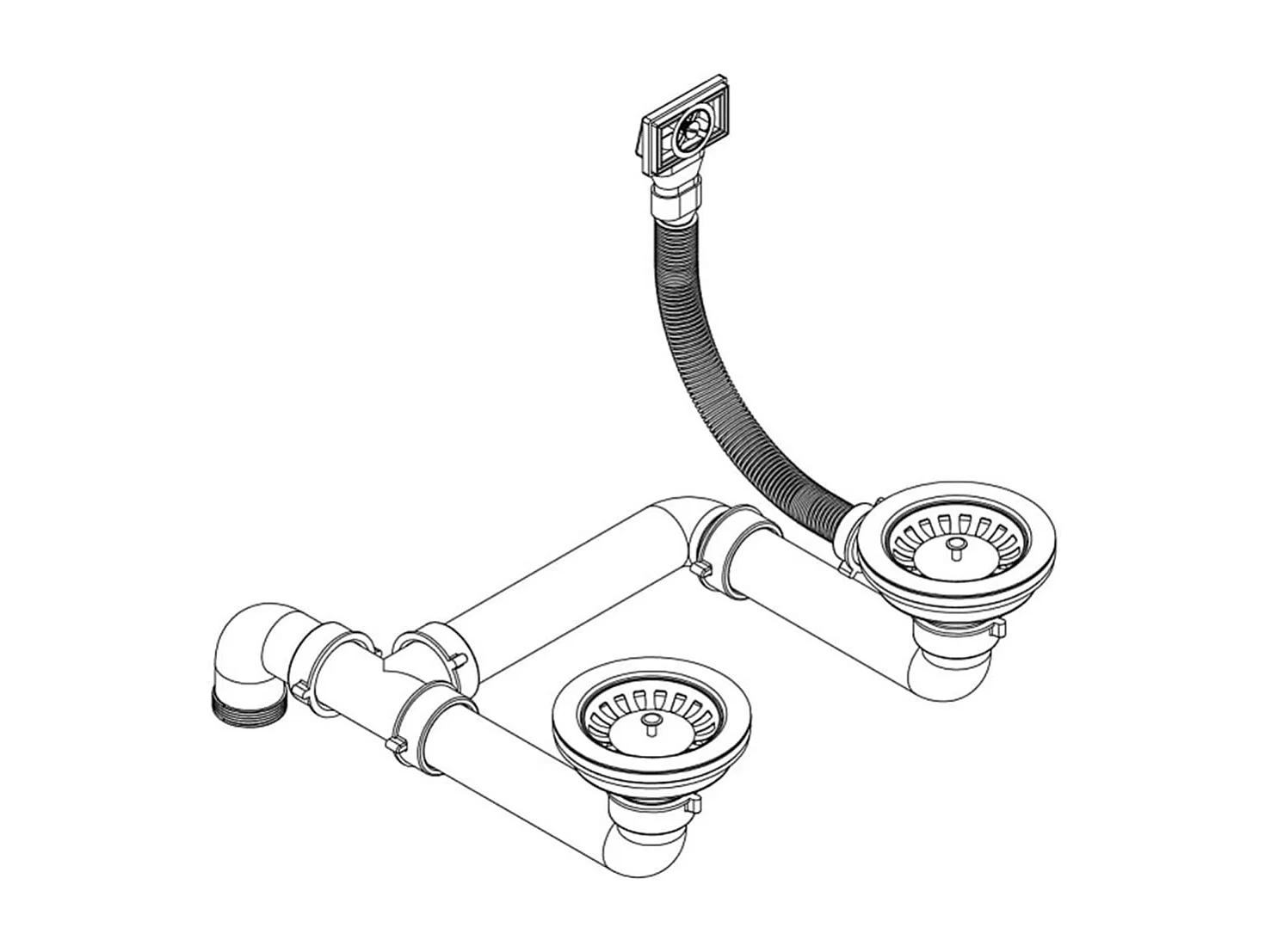 Delgany  Évier de cuisine Granit Double lavabo Blanc