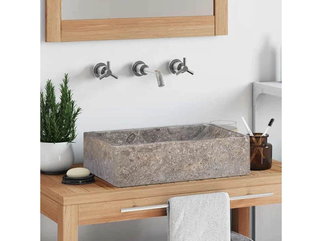 Jacques-Didier-Paul  Gootsteen 45x30x12 cm marmer hoogglans grijs