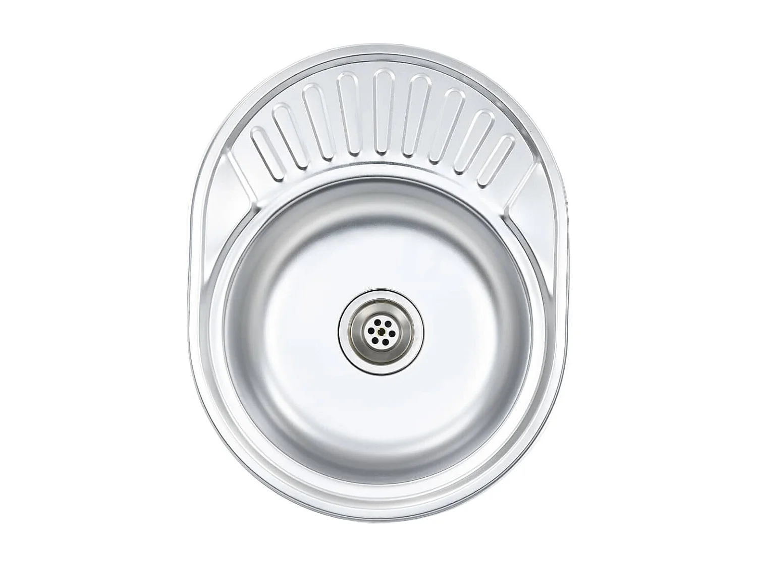 Helene Marie  Gootsteen met afvoer en zwanenhals ovaal roestvrij staal