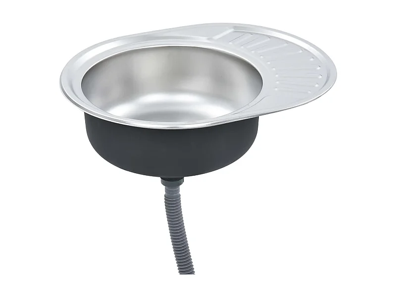 Helene Marie  Évier de cuisine avec crépine et piège Ovale Acier inoxydable