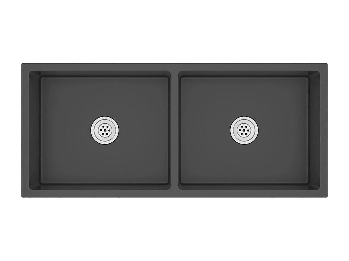 Hicksville  Handgemachte Einbauspüle Schwarz Edelstahl