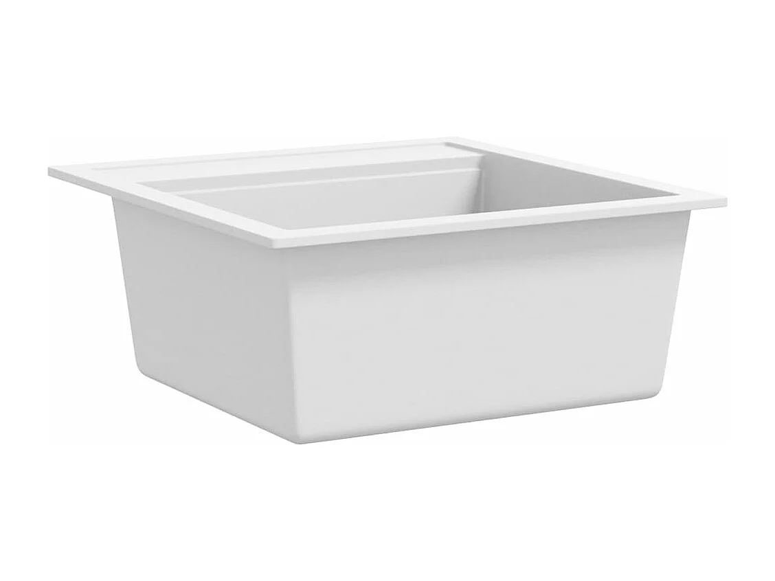 Herlaug  Évier de cuisine Granit Seul lavabo Blanc