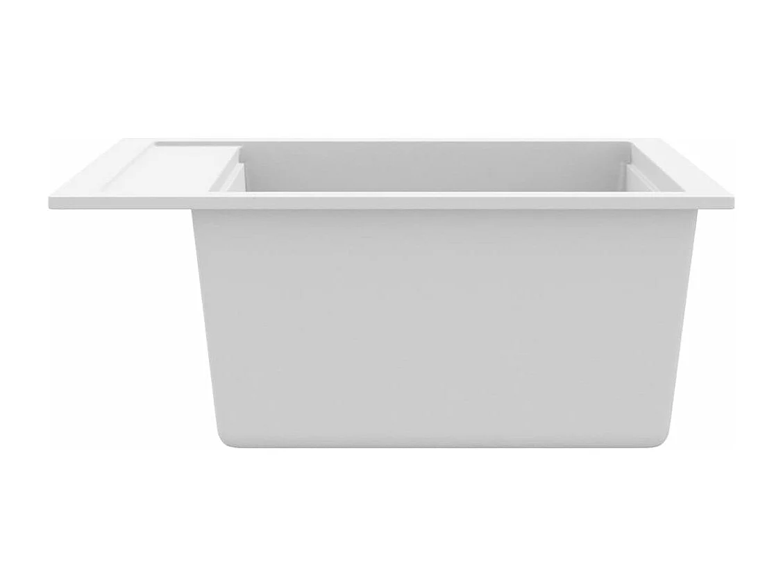 Herlaug  Évier de cuisine Granit Seul lavabo Blanc