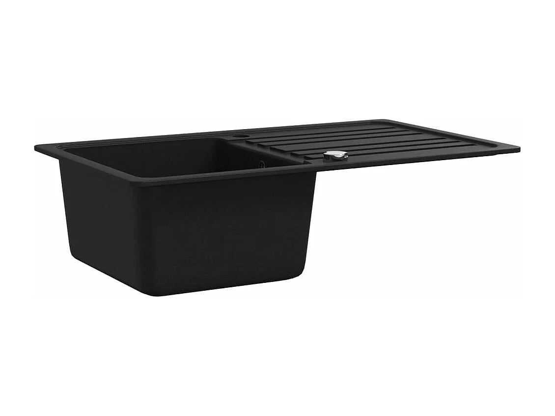 Sesto San Giovanni  Évier de cuisine en granite avec égouttoir réversible Noir