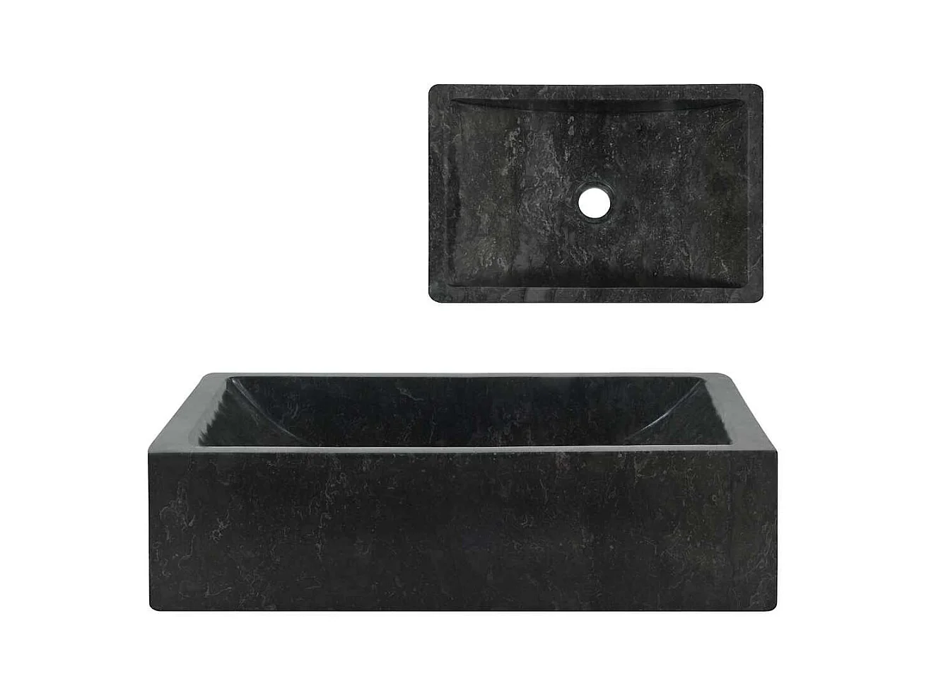 Jacques-Didier-Paul  Waschbecken 45x30x12 cm Marmor Hochglanz-Schwarz