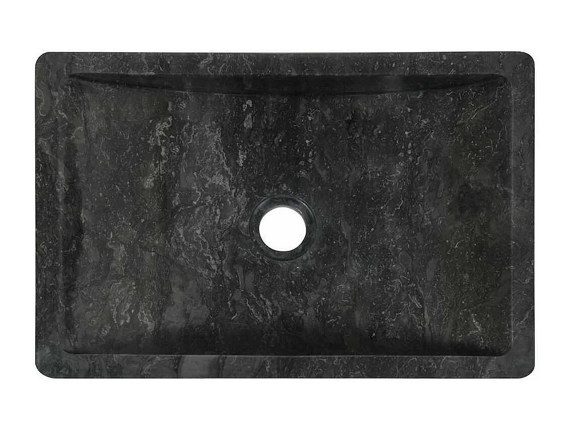 Jacques-Didier-Paul  Waschbecken 45x30x12 cm Marmor Hochglanz-Schwarz