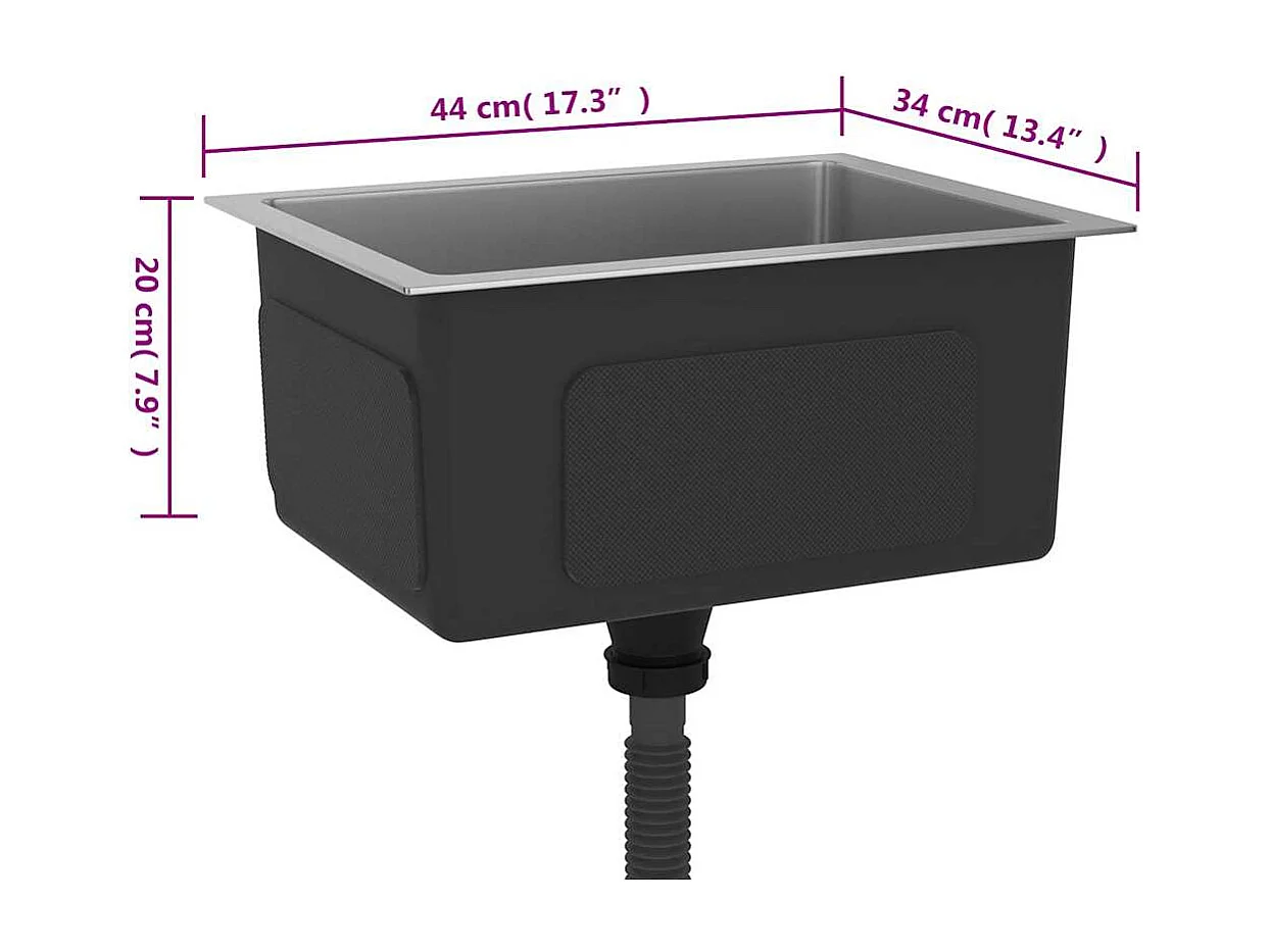 Hicksville  Handgemachte Einbauspüle Edelstahl