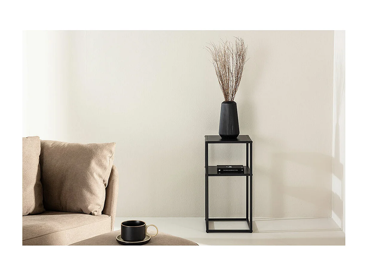 Table d'Appoint en Métal "Punta Arenas" 60cm Noir