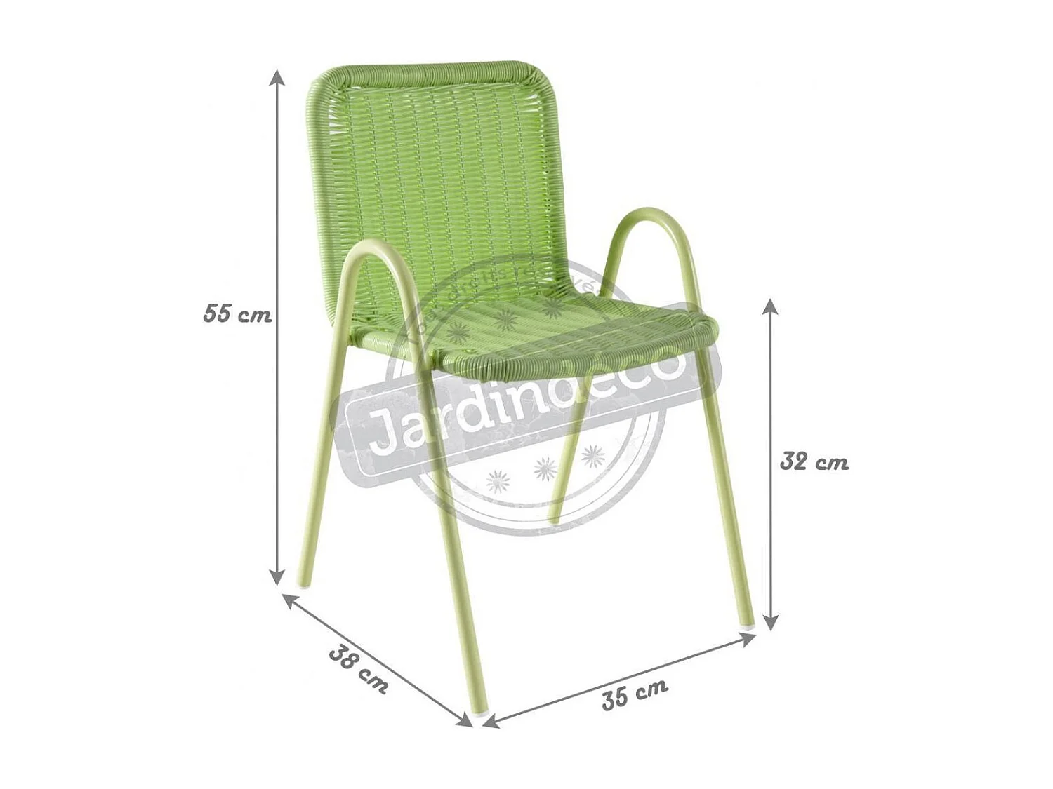 Chaise enfant en polyrésine verte