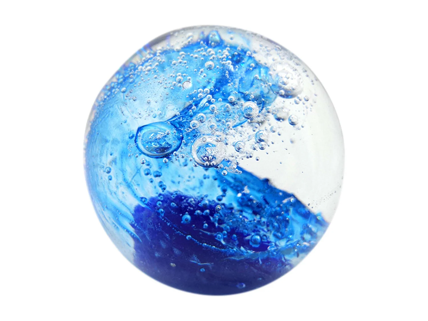 Presse papiers en verre Bulle bleue