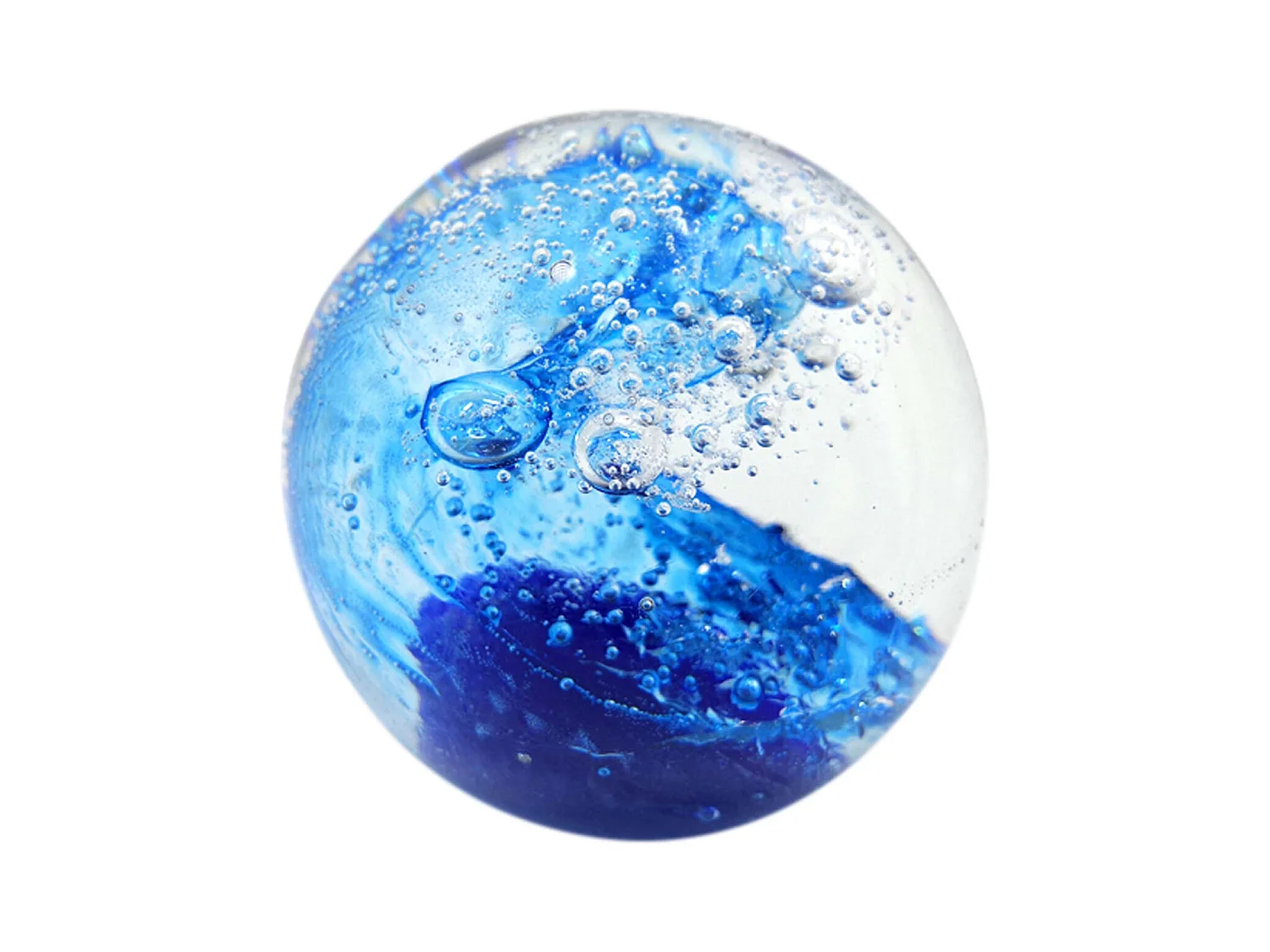 Presse papiers en verre Bulle bleue