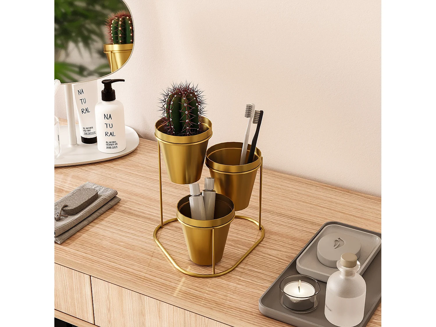 Porte pot Avilan L19xH20cm Métal Or