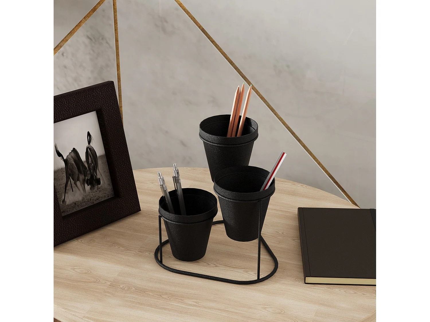 Porte pot Avilan L19xH20cm Métal Noir