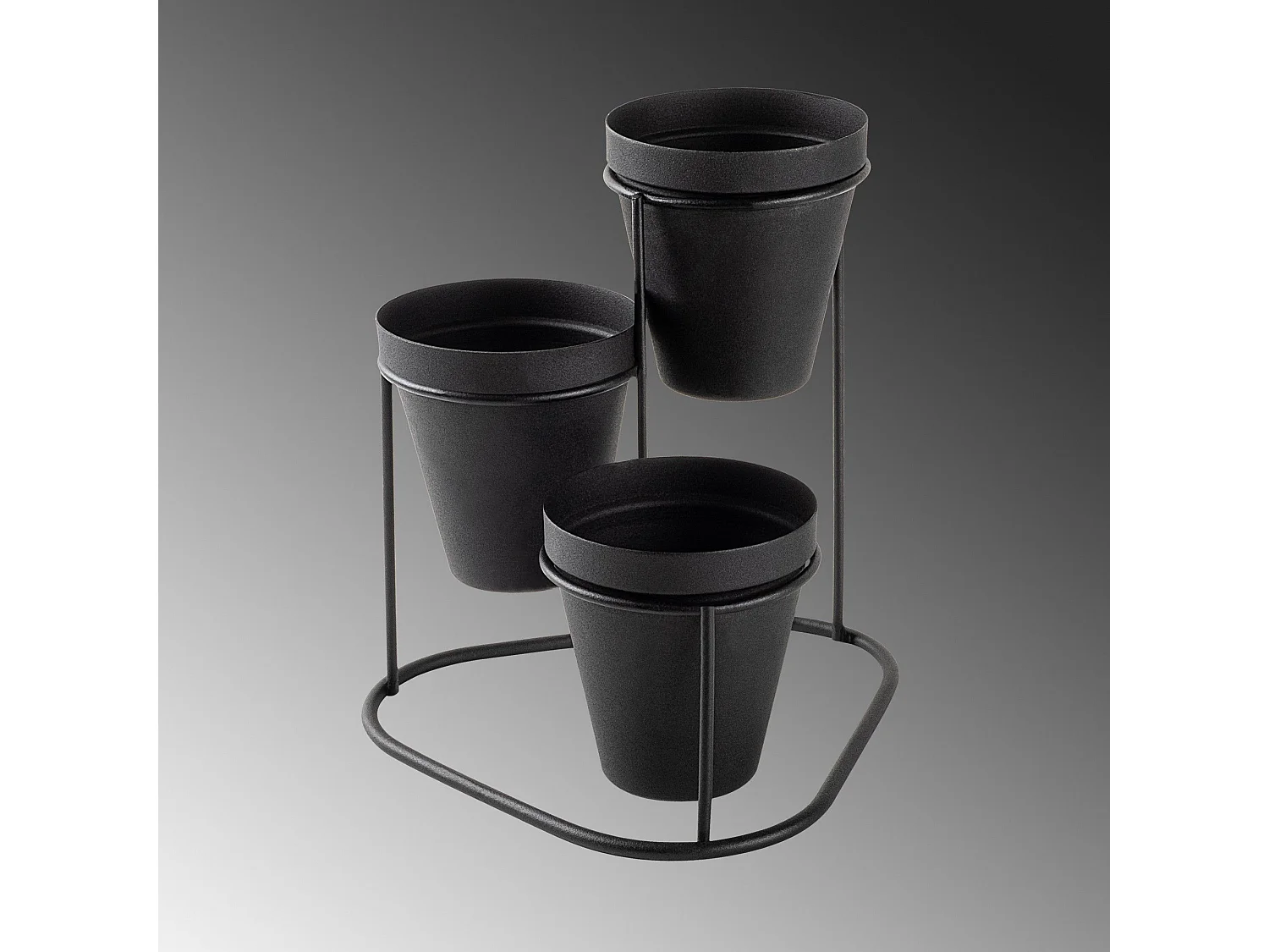 Porte pot Avilan L19xH20cm Métal Noir