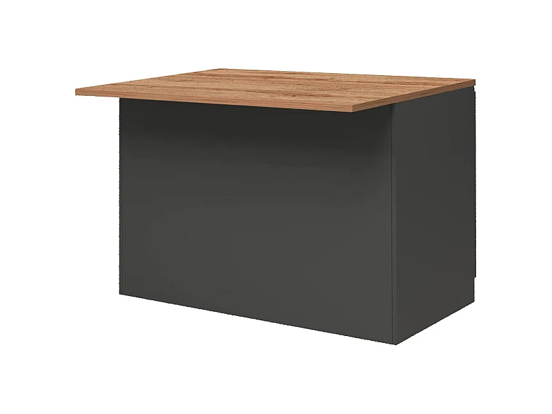 Dmora - Isola da cucina Analiza, 125x90h90 cm, Antracite e Rovere